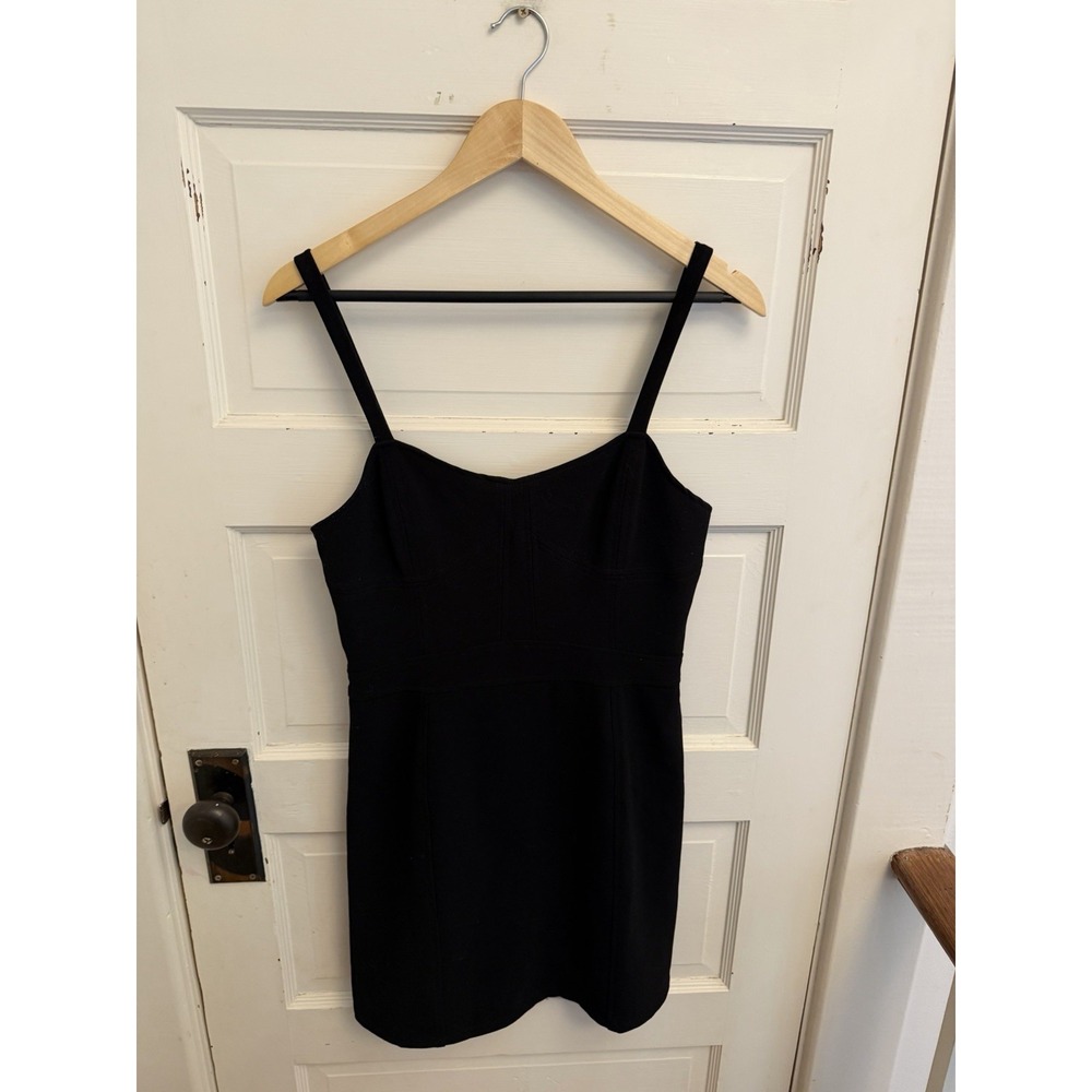 UO Sparkle & Fade Black Sweetheart Neckline Zip Cut Out Mini Dress LBD Medium